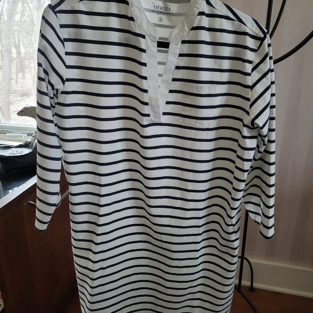 Mersea Amelia Tee Dress - Black/White Stripes